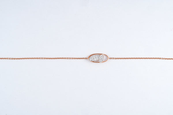 Leaf Diamond Oval 18KT Bracelet