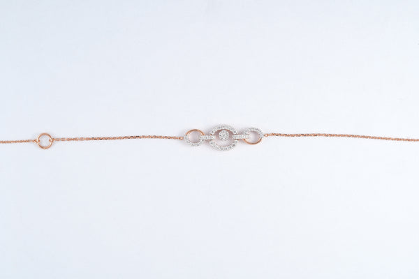 Triple Circle Diamond Link 18KT Bracelet