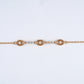18KT rose gold bracelet with oval diamond stations