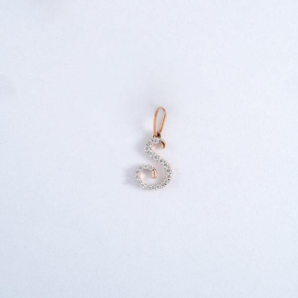 Letter S Diamond 18KT Pendant