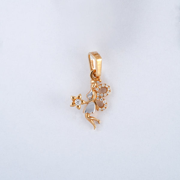 Rose Gold Fairy 18KT Diamond Pendant