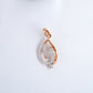 Rose gold 18KT diamond teardrop pendant with swirl design, Lille by Challani