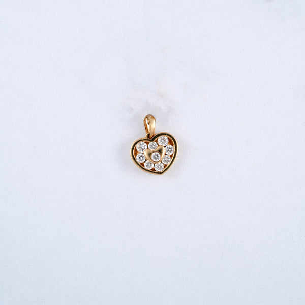 Yellow Gold Heart 18KT Diamond Pendant