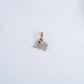 Rose gold 18KT diamond elephant pendant with black diamond eye, Lille by Challani