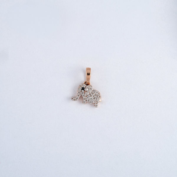 Rose Gold Elephant 18KT Diamond Pendant