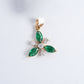 Yellow Gold Green Stone Diamond Flower Pendant