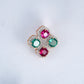 Yellow Gold Pink Green Diamond Pendant