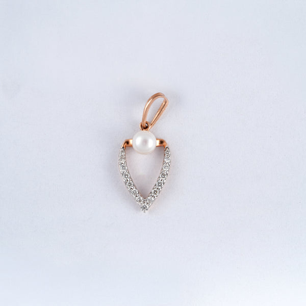 Pearl Diamond Teardrop 18KT Pendant