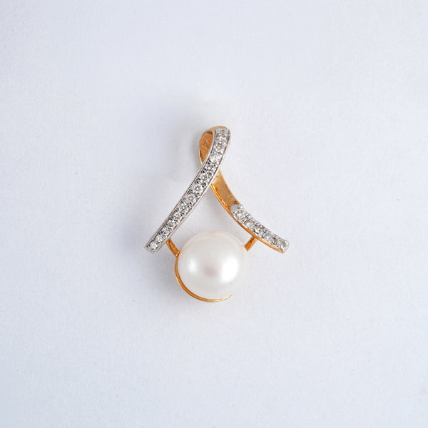 Rose Gold Pearl and 18KT Diamond Pendant