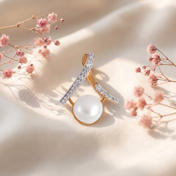 Rose Gold Pearl and 18KT Diamond Pendant