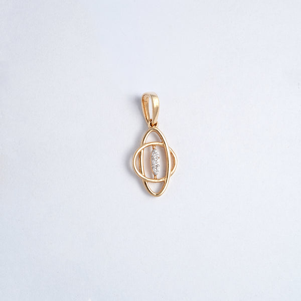 Interlock 18kt Gold Diamond Pendant fo Women
