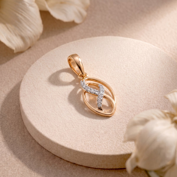Infinity Diamond Oval 18KT Pendant