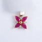 Rose Gold Pink Stone Diamond Flower Pendant