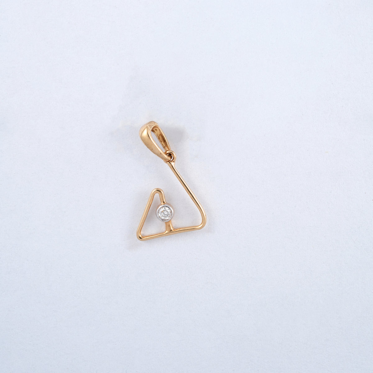 18KT Open Triangle Diamond Pendant