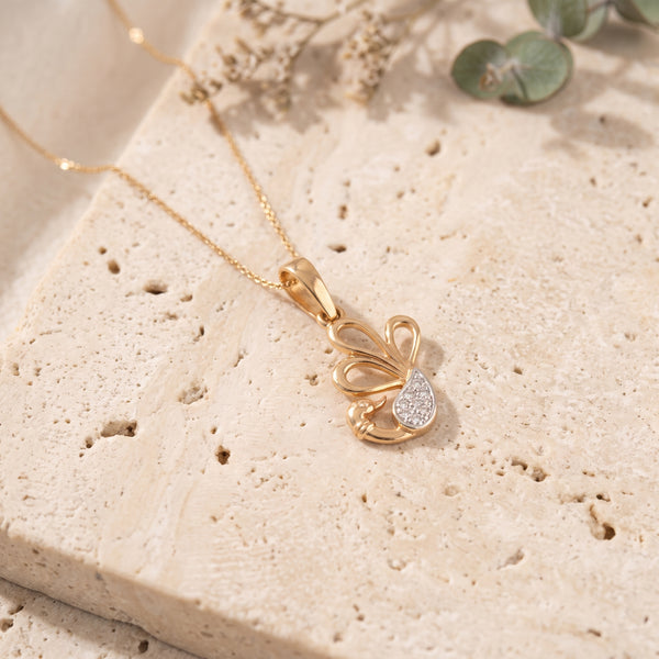 Yellow Gold Peacock 18KT Diamond Pendant