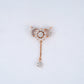 18KT rose gold diamond pendant with floral design and chain drop