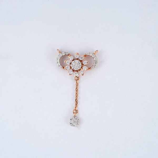 Floral Diamond Drop 18KT Necklace Pendant