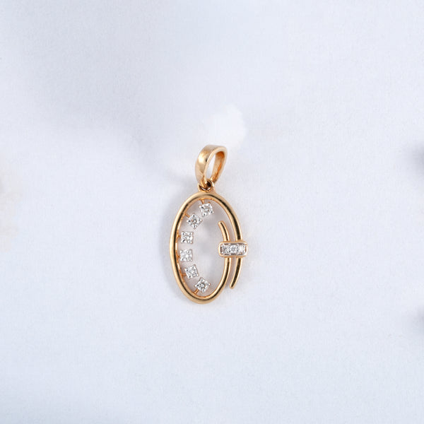 18kt Gold Oval Diamond Pendant For Women