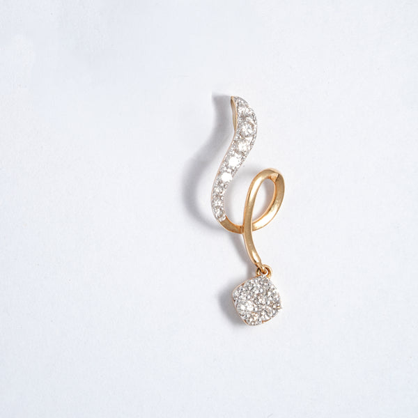 Rose Gold Swirl 18KT Diamond Drop Earring