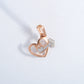 Rose Gold Heart and Key Diamond Pendant