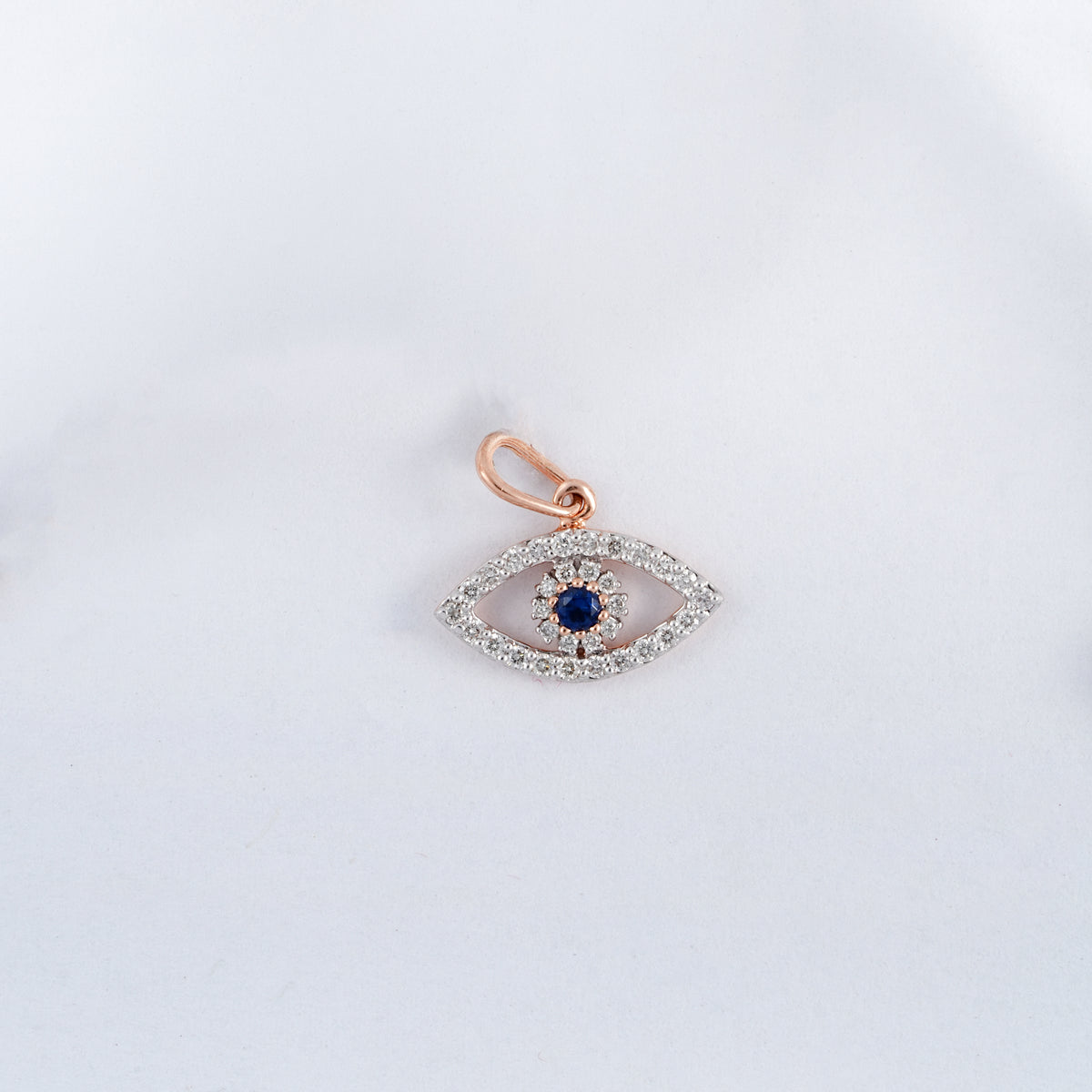 18KT Evil Eye Daily Wear Diamond Pendant