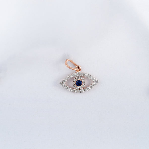 18KT Evil Eye Daily Wear Diamond Pendant