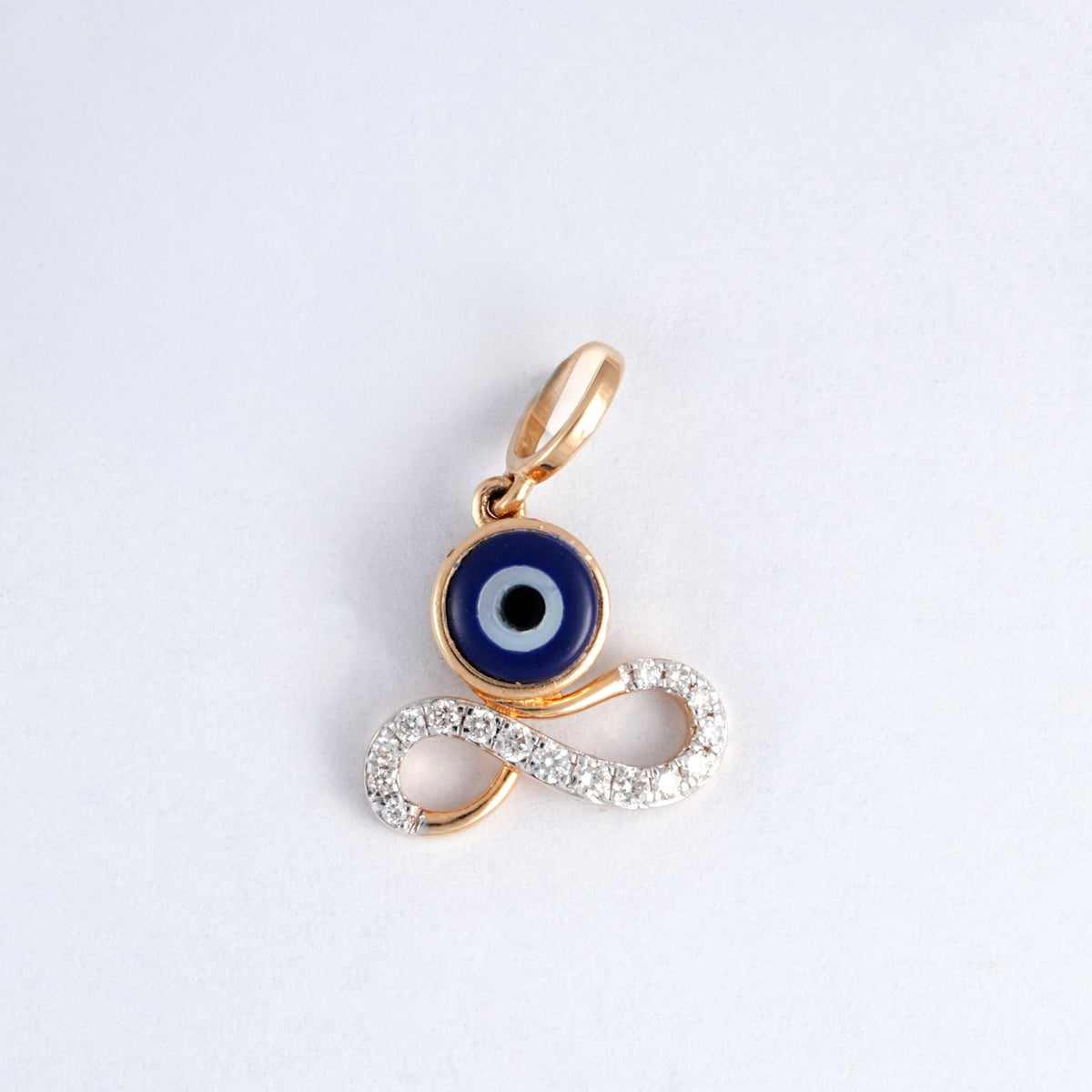 Deep Blue Evil Eye 18KT Diamond Pendant