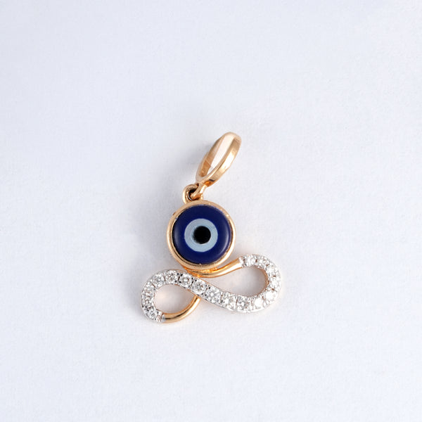 Deep Blue Evil Eye 18KT Diamond Pendant
