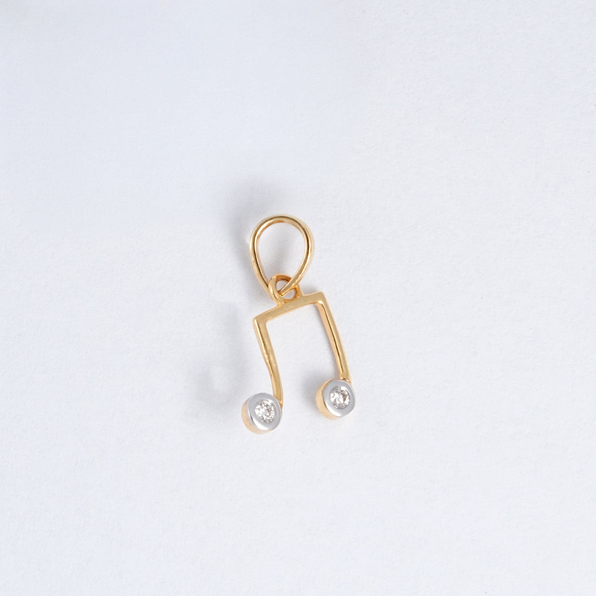 Yellow Gold Music Note 18KT Diamond Pendant