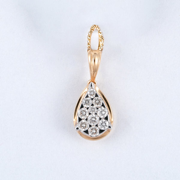 18KT Teardrop-Shaped  Diamond Pendant