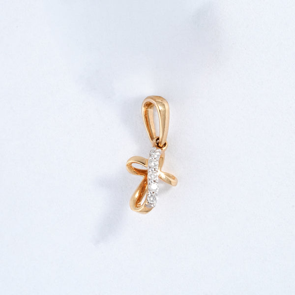 Rose Gold Cross 18KT Diamond Small Pendant