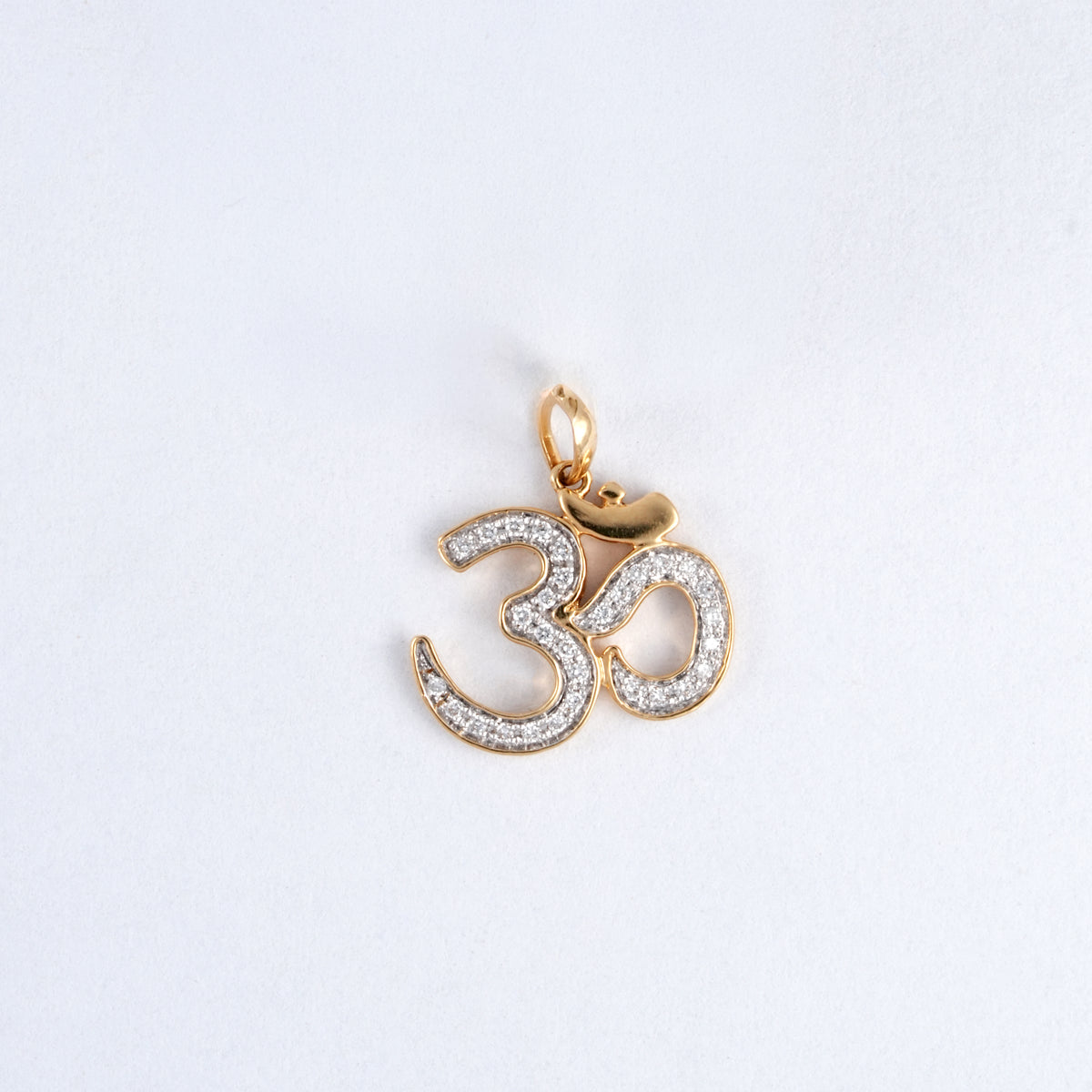 Yellow Gold Om 18KT Diamond Pendant