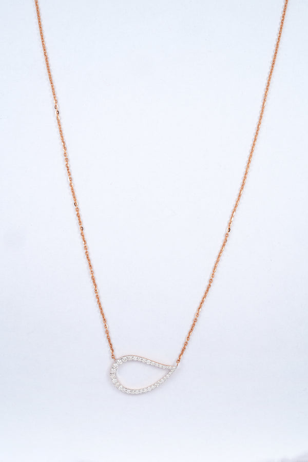 Sideways Teardrop Diamond 18KT Pendant