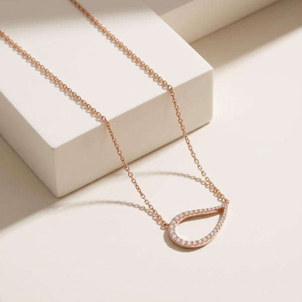 Sideways Teardrop Diamond 18KT Pendant