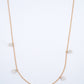 18KT rose gold necklace with diamond cluster stations