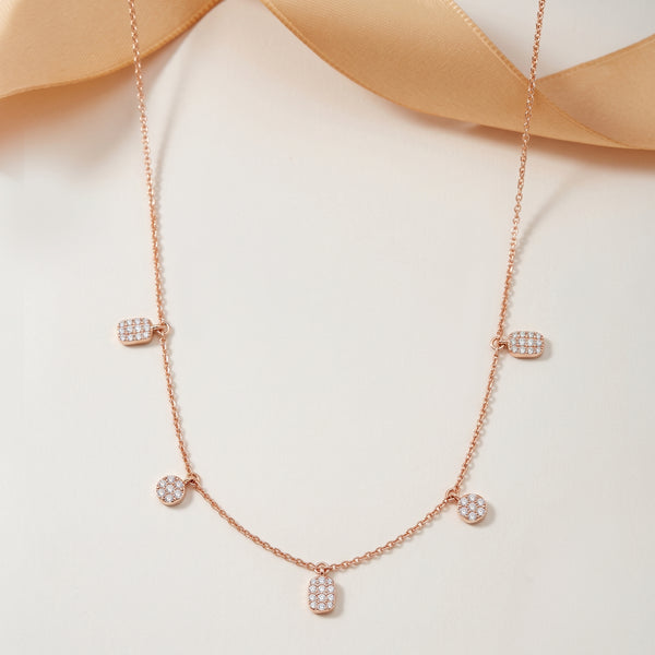 Diamond Cluster Station 18KT Necklace