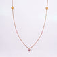 Rose gold station necklace with yellow and pink stones, Lille by Challani