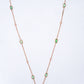 Rose Gold Green Stone Station Necklace