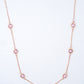 Rose Gold Pink Stone Station Necklace