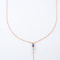 18KT Rose Gold Blue Stone Drop Y Necklace