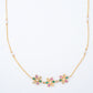 Yellow Gold Floral Gemstone Diamond Necklace