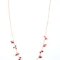 Rose Gold Red Bead Cluster Necklace