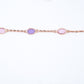 Rose Gold Pink and Purple Oval Bracelet