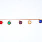 Rose Gold Rainbow Charm Chain Bracelet