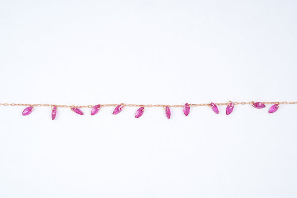Rose Gold Pink Stone Fringe Bracelet
