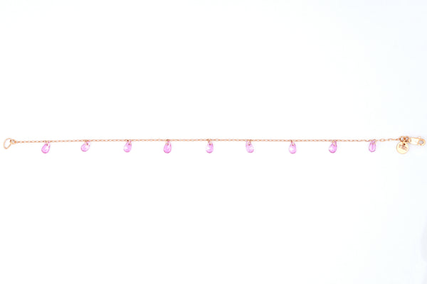 Rose Gold Pink Briolette Fringe Bracelet