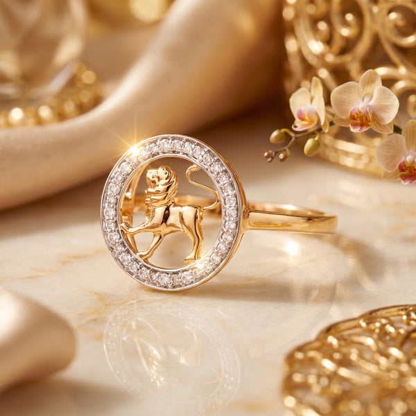 Leo Zodiac 18KT Diamond Ring