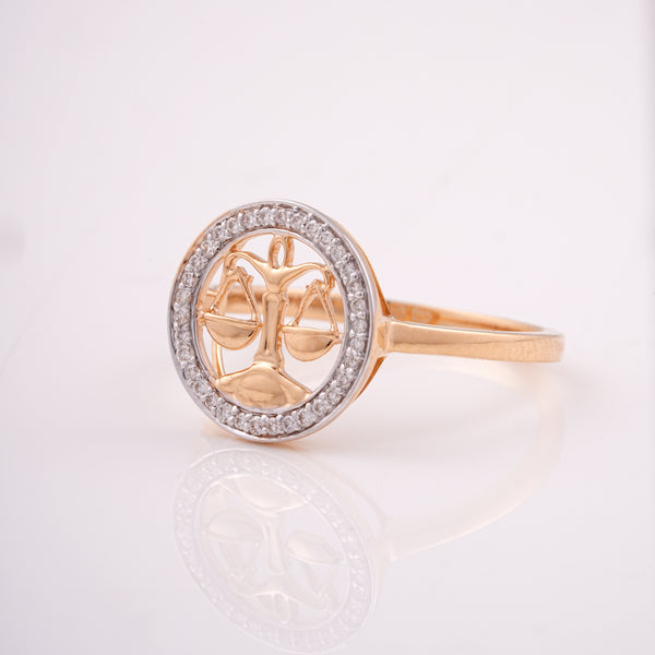 Libra Zodiac 18KT Diamond Ring