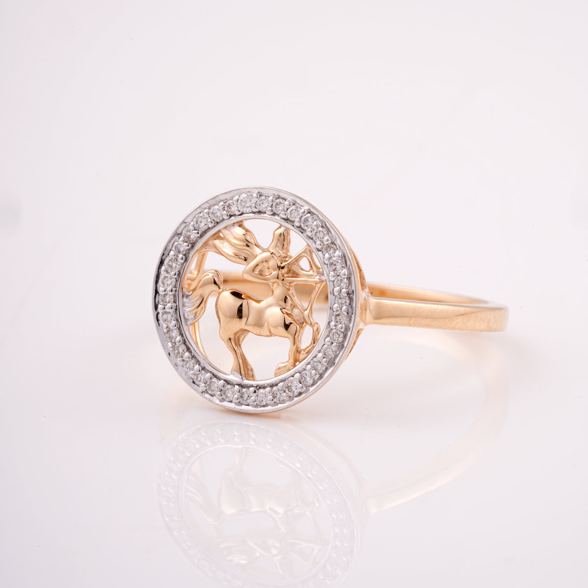 Sagittarius Zodiac 18KT Diamond Ring