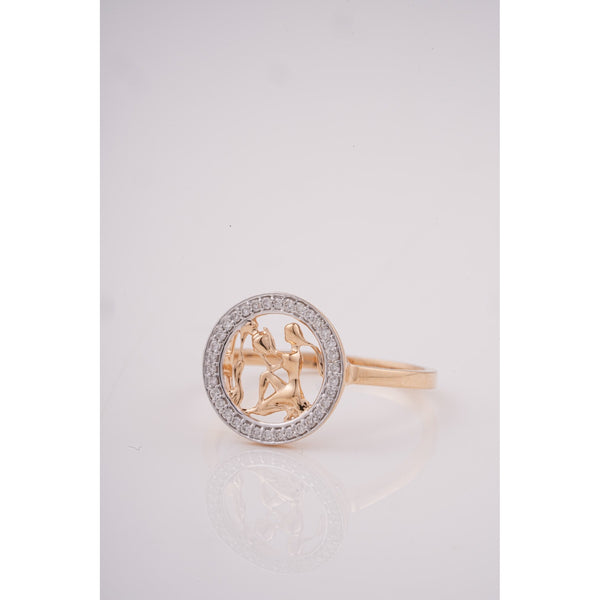 Rose Gold Gemini 18KT Diamond Zodiac Ring